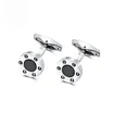 Manufacturers new vintage screw cufflinks spot supply creative round inlaid agate titanium steel shirt cufflinks